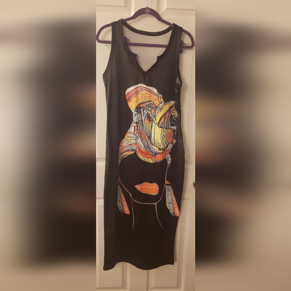 Black midi bodycon dress